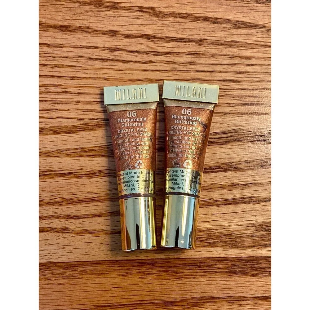 (3) Milani Crystal-Eyez Sparkling Eyeshadow GLAMOROUSLY GLITTERING Rosy Bronze